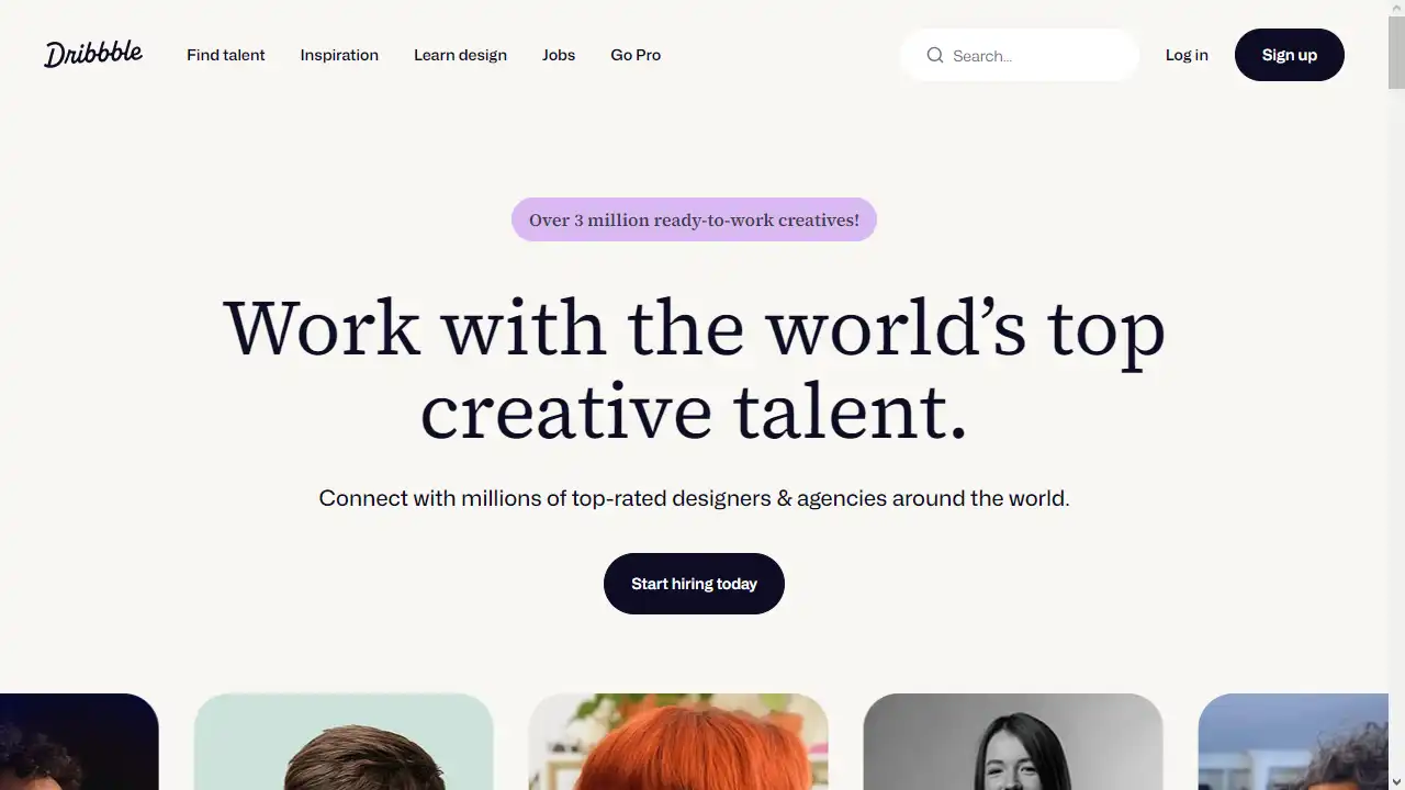 Dribbble web preview