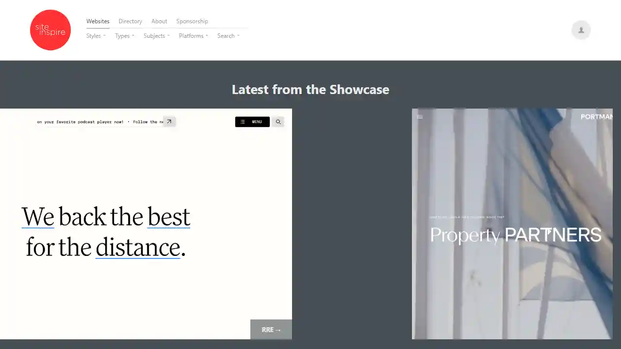 Siteinspire web preview