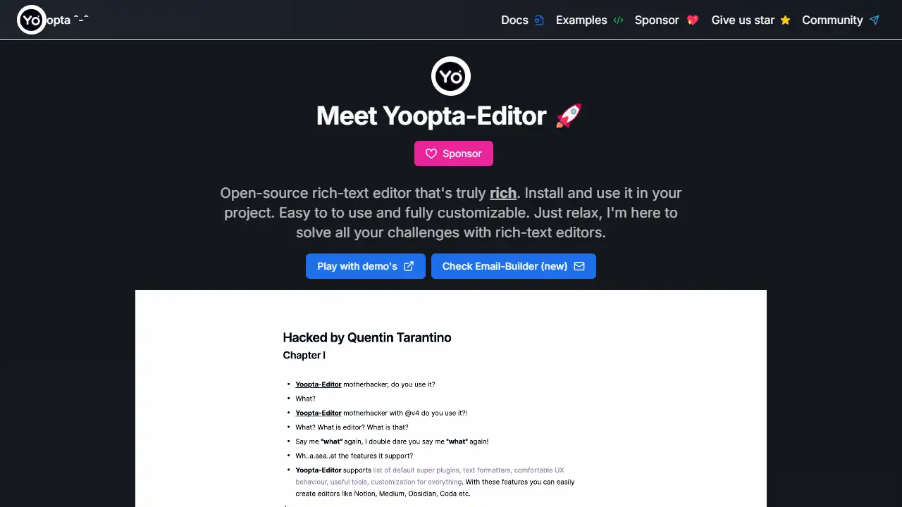 Yoopta-Editor web preview