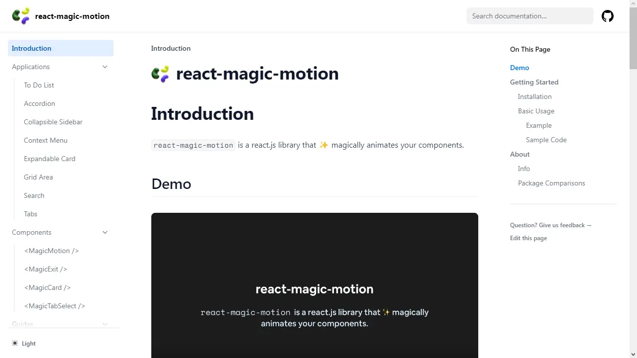 react-magic-motion web preview