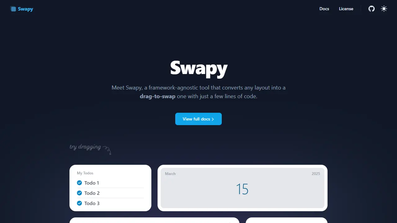 Swapy web preview