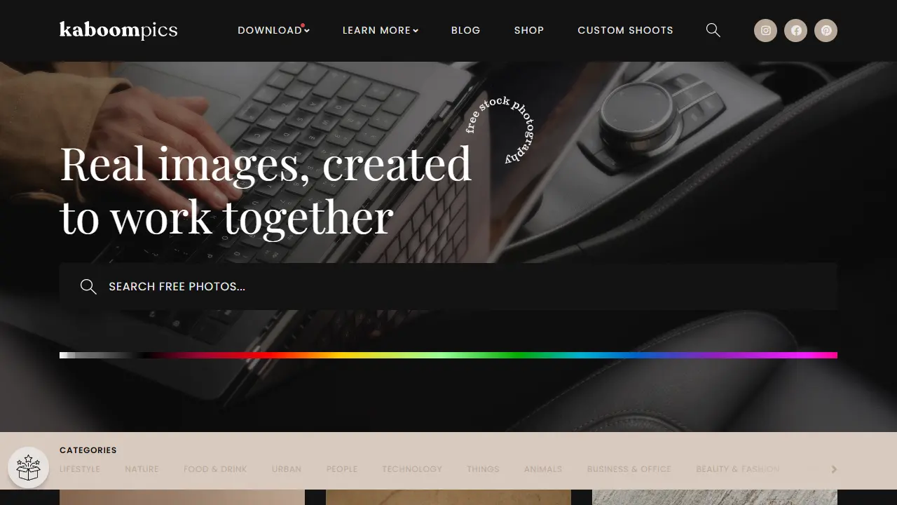 Kaboompics web preview