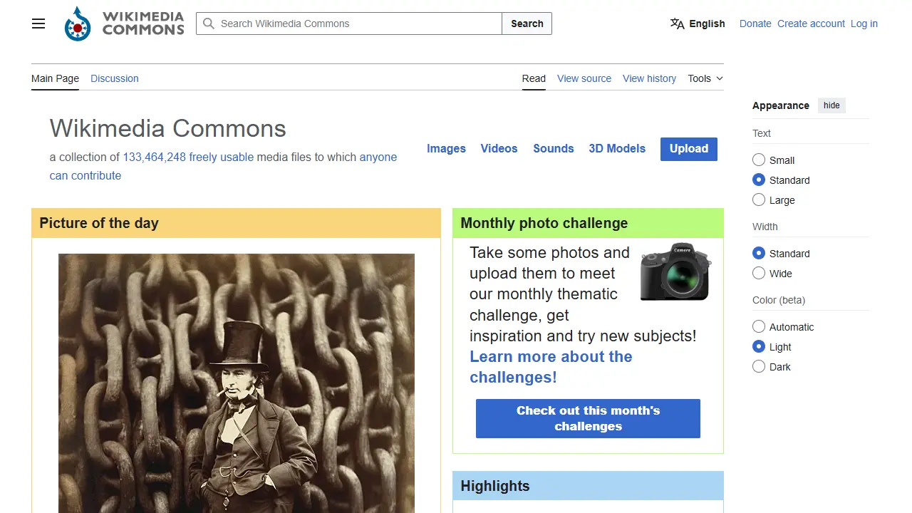 Wikimedia Commons web preview