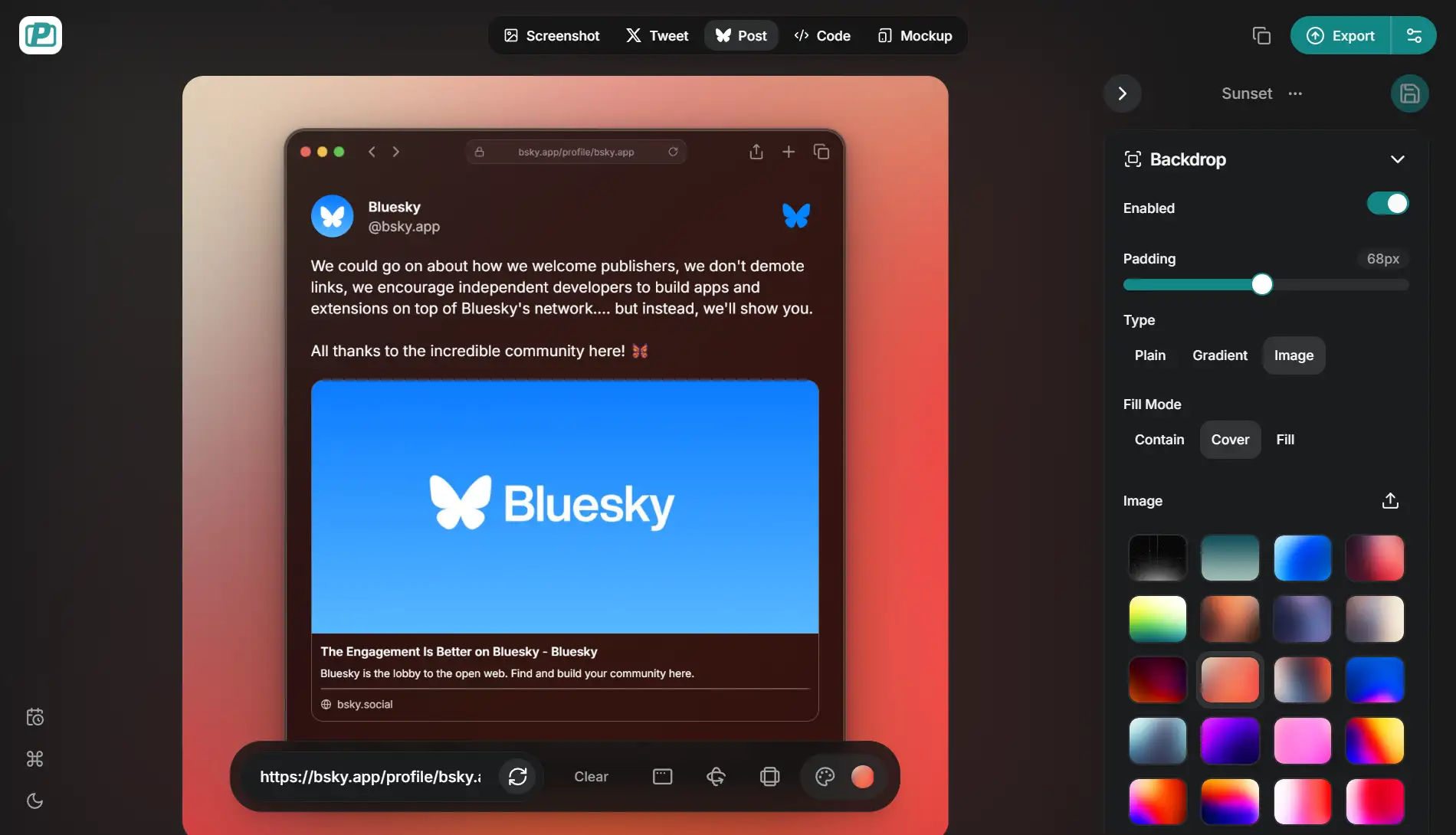 PostSpark web preview