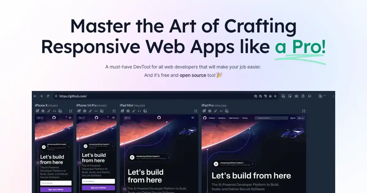 Responsively App web preview