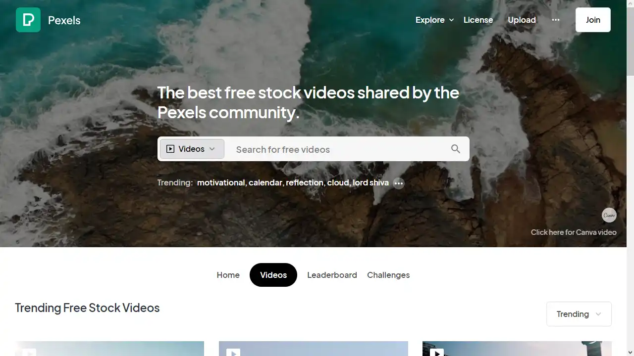 Pexels web preview
