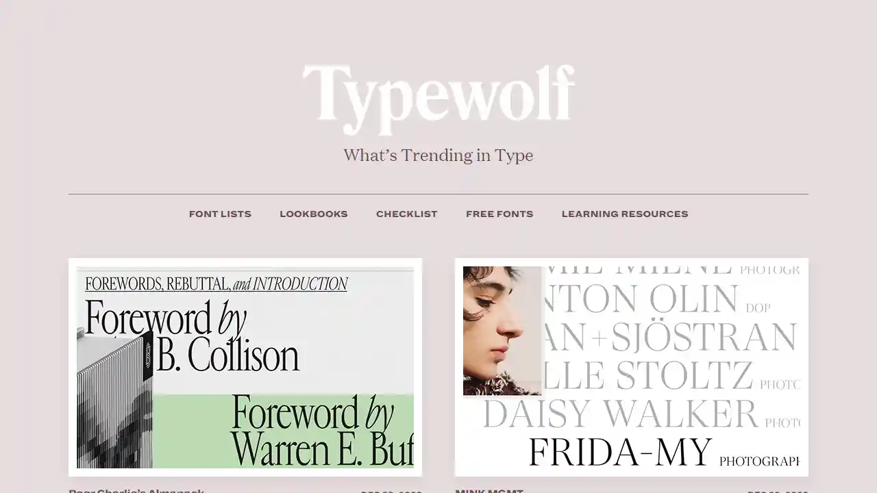 Typewolf web preview