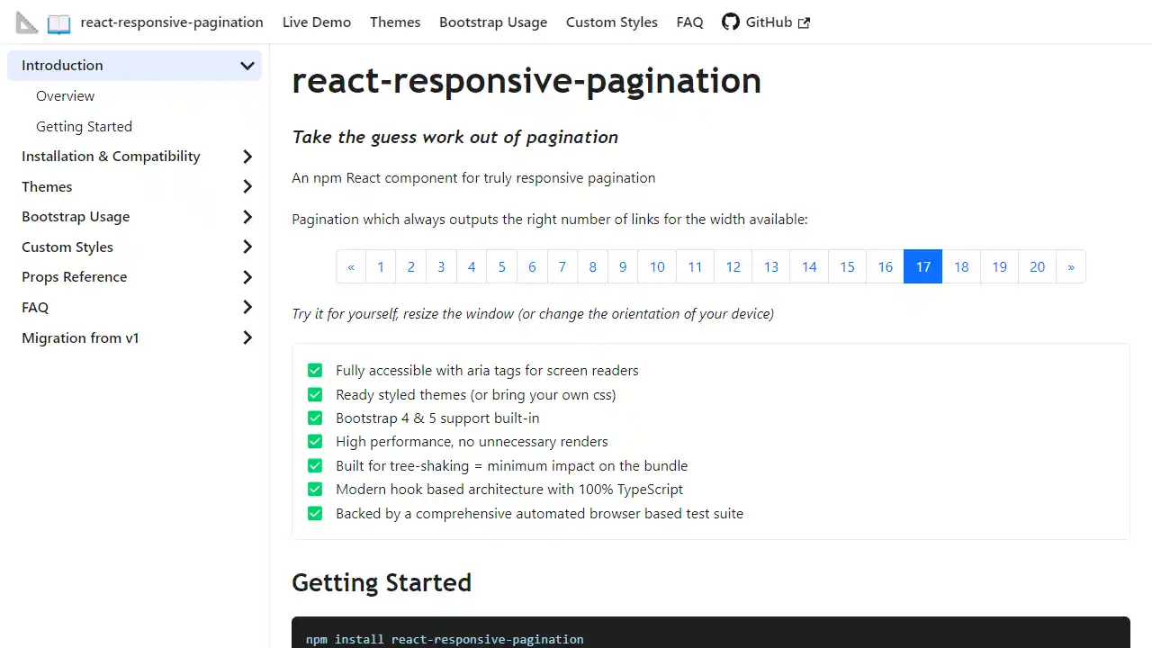 React Responsive Pagination