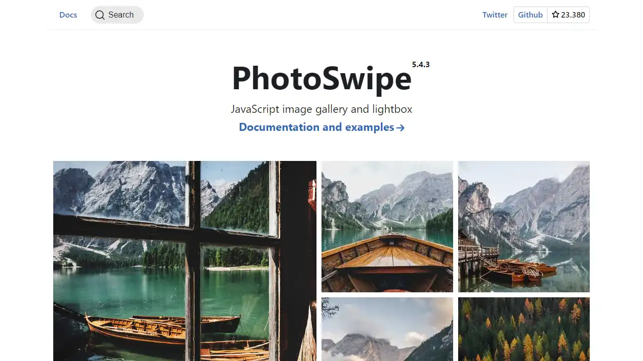PhotoSwipe web preview
