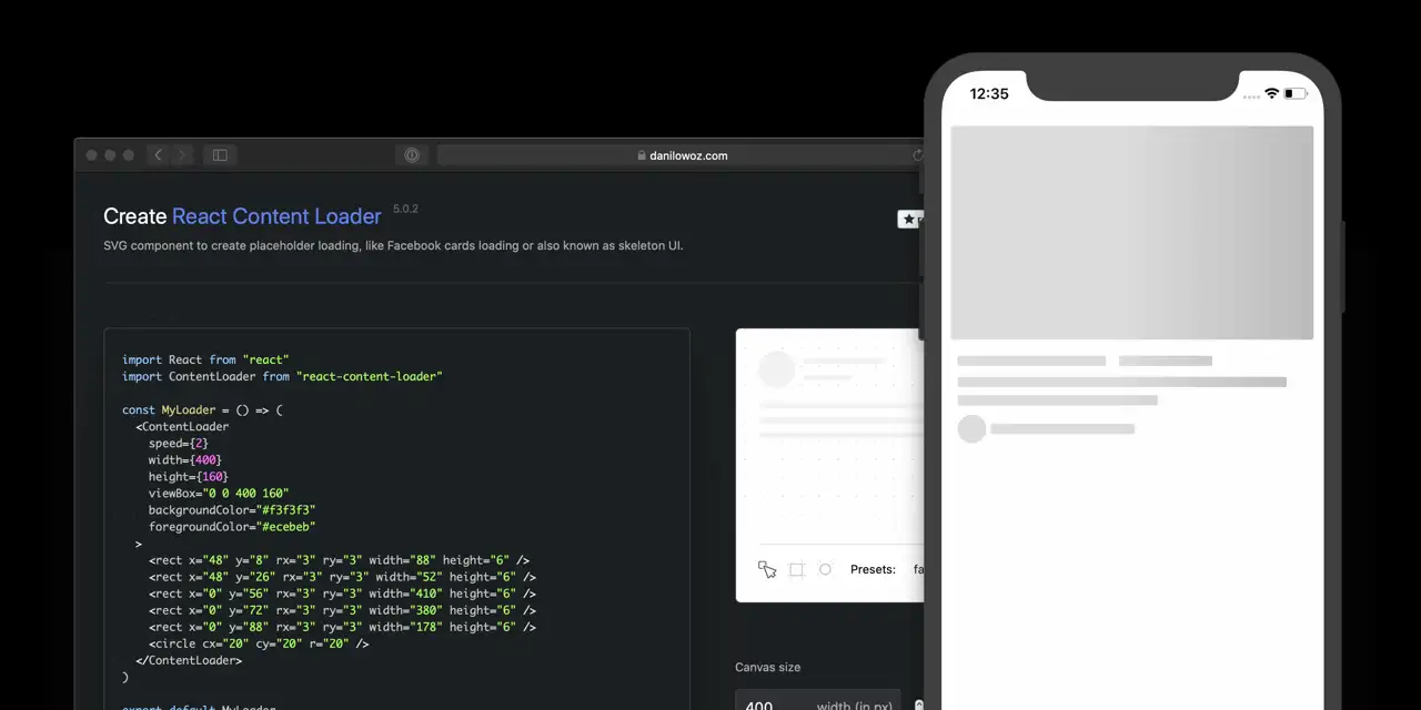 React Skeleton web preview