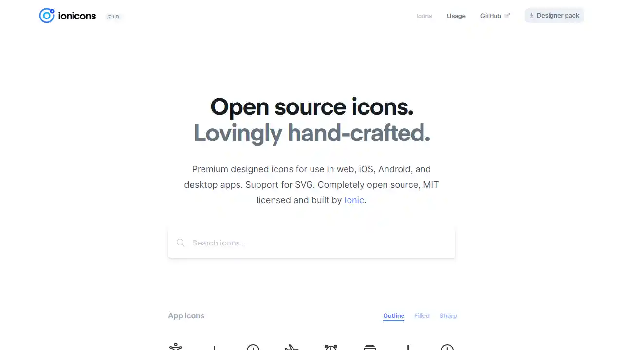 Ionicons web preview