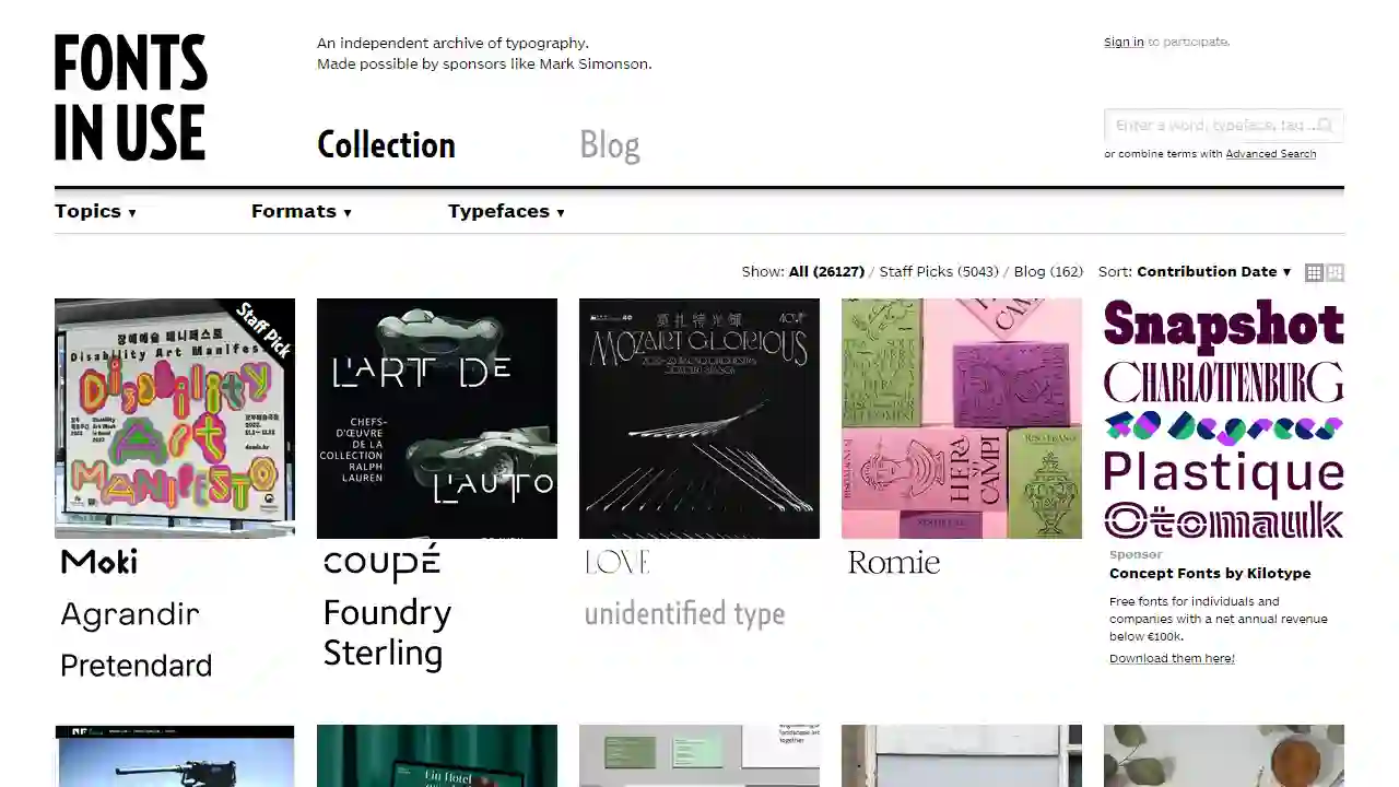 Fonts In Use web preview