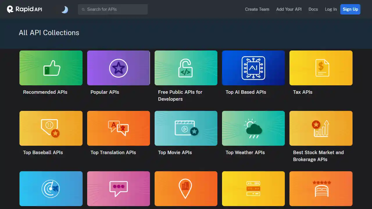 RapidAPI web preview
