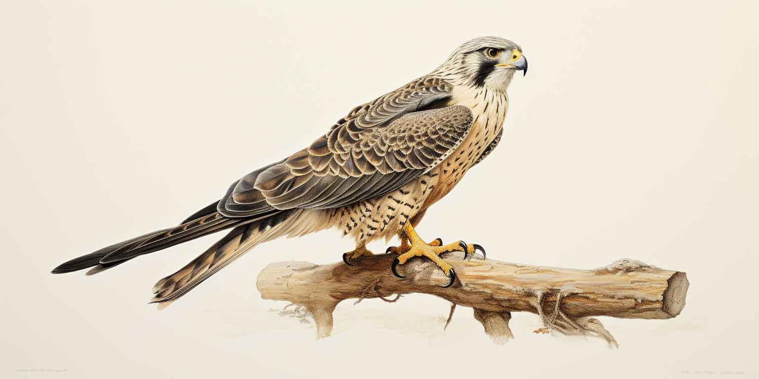 Naturalistic Illustration of a Falcon