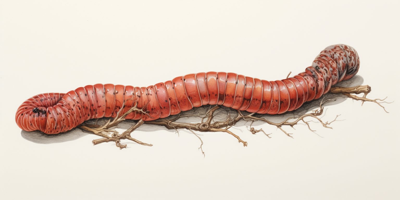Naturalistic Illustration of a Worm