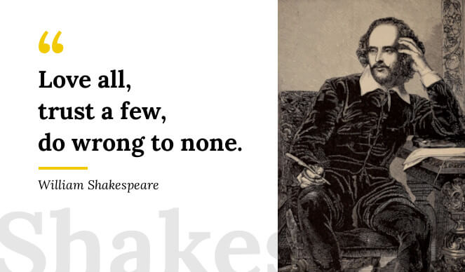 William Shakespeare Quote Love all, trust a few, do wrong to none