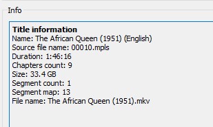 correct makemkv segment map for winchester bluray