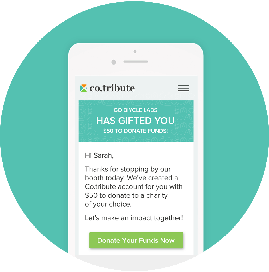 Notification emails can be sent to others with the amount your company has funded them to donate to a charity of their choice.
