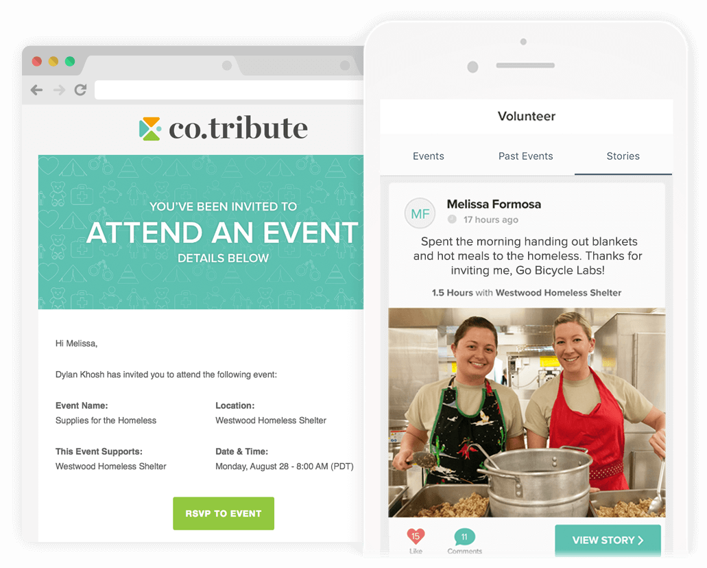 Invitations can be sent to clients to attend events held by your company; and afterwards, clients can post their stories and photos from the event.