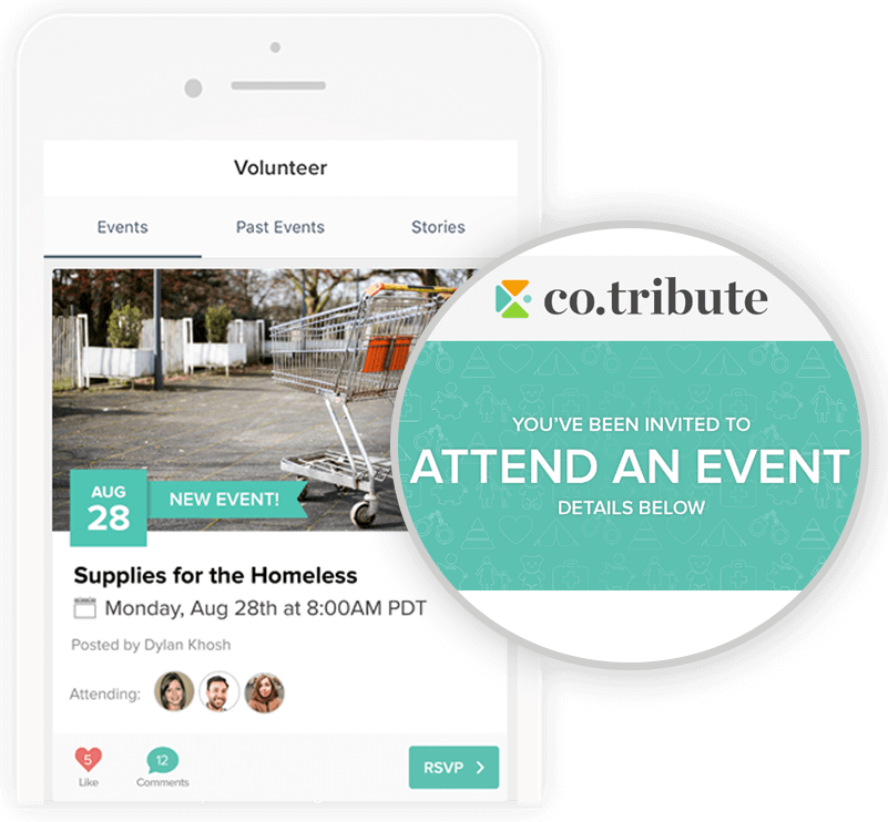 Invitiations can be sent to members where they can easily RSVP to your event.