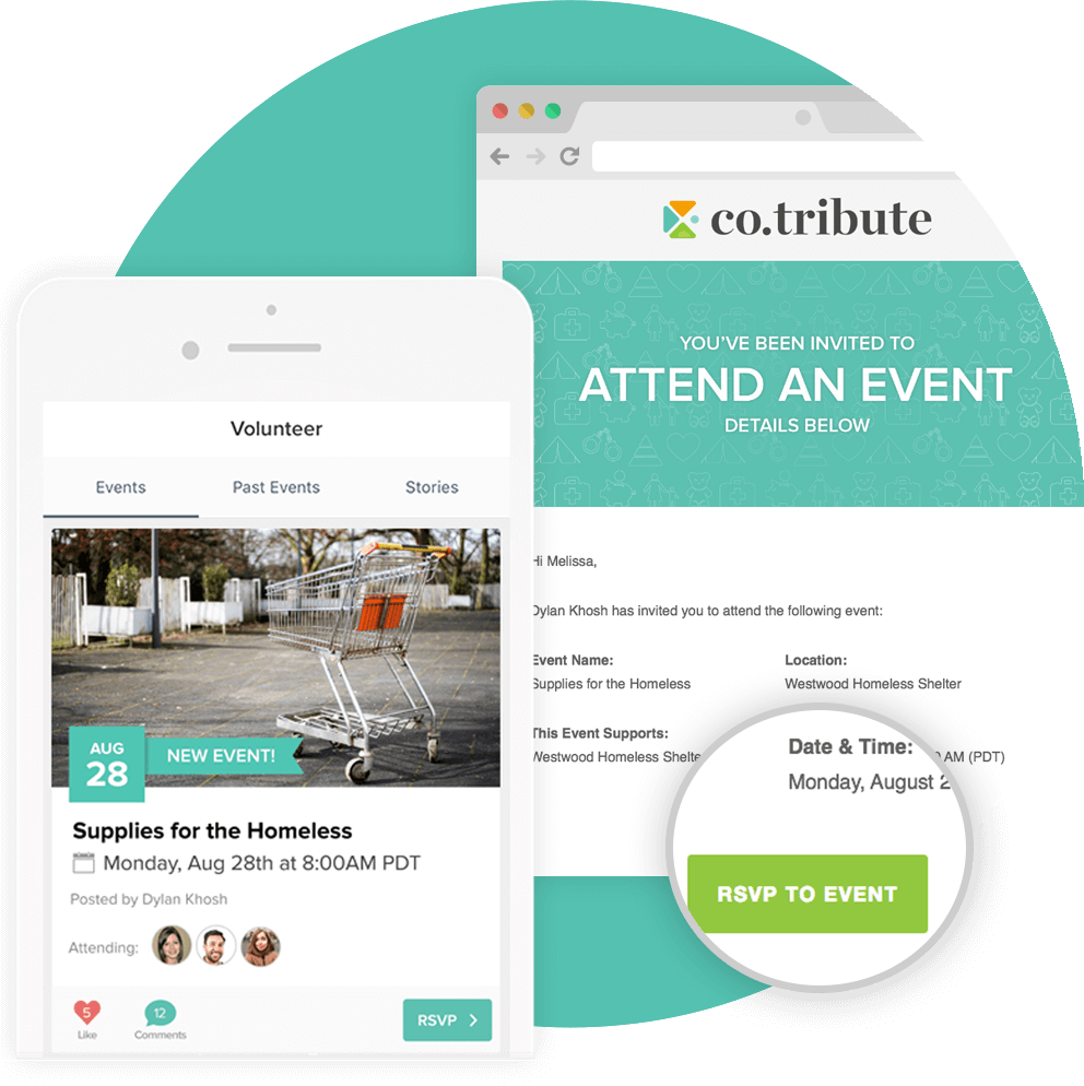 Invitiations can be sent to members where they can easily RSVP to your event.