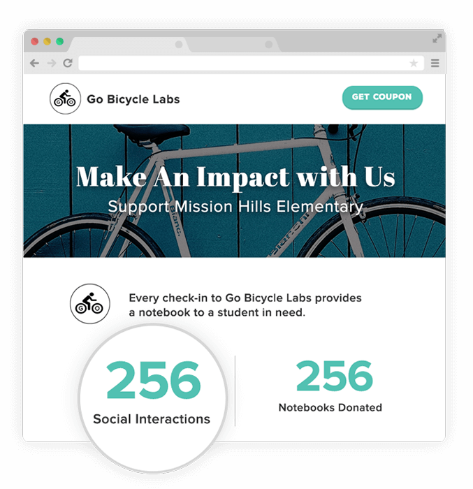 Encourage your customers to support charities and local causes every time they visit your store or buy your products. Weekly Leaderboards will show the impact you've made.