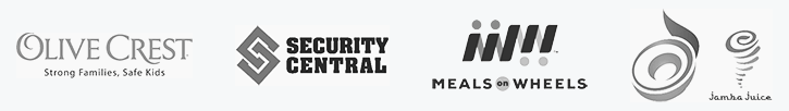 Olive Crest, Security Central, Meals on Wheels, Vitaligent, Jamba Juice