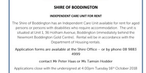 INDEPENDENT CARE UNIT FOR RENT