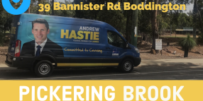 ANDREW HASTIE MP, FEDERAL MEMBER FOR CANNING - MOBILE OFFICE IN BODDINGTON 5TH SEPTEMBER