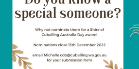 Shire of Cuballing Australia Day Award