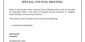 Notice of Special Council Meeting