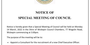 Notice of special meeting of Council