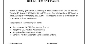 Notice of Meeting - Recruitment Panel