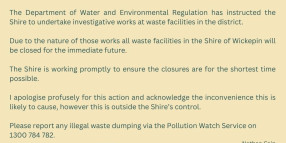 URGENT - WASTE FACILITY CLOSURES