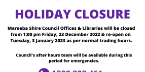 Christmas Closure & Operating Hours