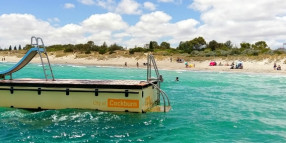 Coogee beach pontoons on the move