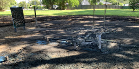 Capalaba playground destroyed by fire