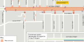 Victoria Street closure for tram track replacement