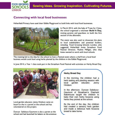 Working with local businesses to grow food