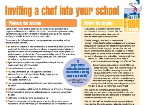 Inviting a chef into your school