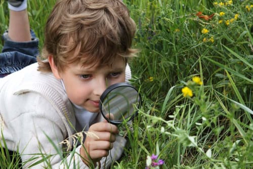 Catching character outdoors