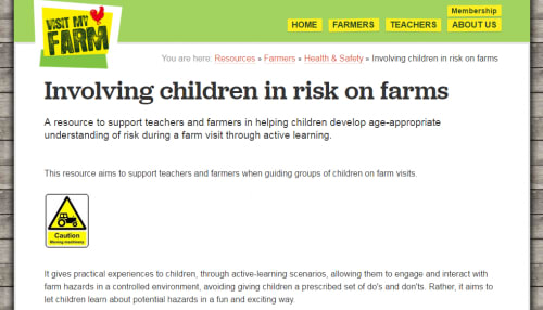 Safe farm visits: involving children in risk on farms