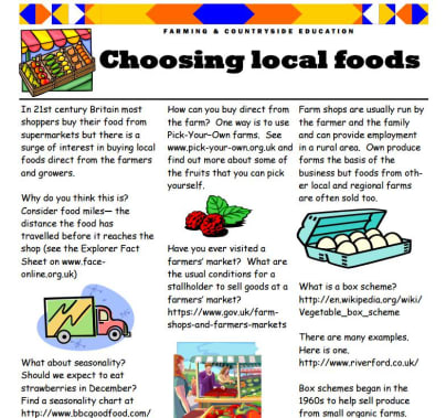 Choosing local foods