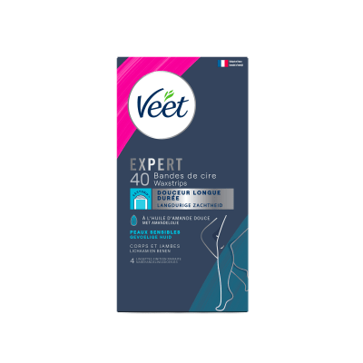 Veet Expert – Bandes de Cire Jambes Peaux Sensibles x40 0,80 € DE RÉDUCTION