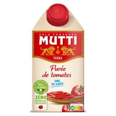 Mutti – Purée de tomates & Tomates pelées  Zéro Résidu de Pesticides 0,30 € DE RÉDUCTION