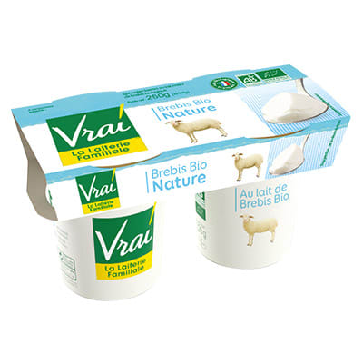 Le nature au lait de brebis bio 2x125g