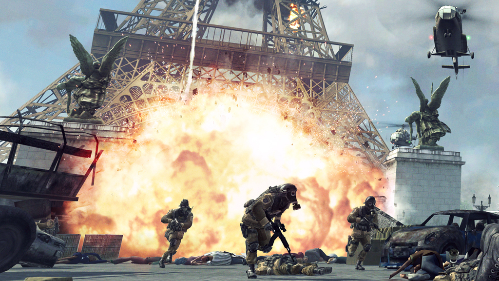 In Modern Warfare 3 fliegt der Eiffelturm in die Luft.