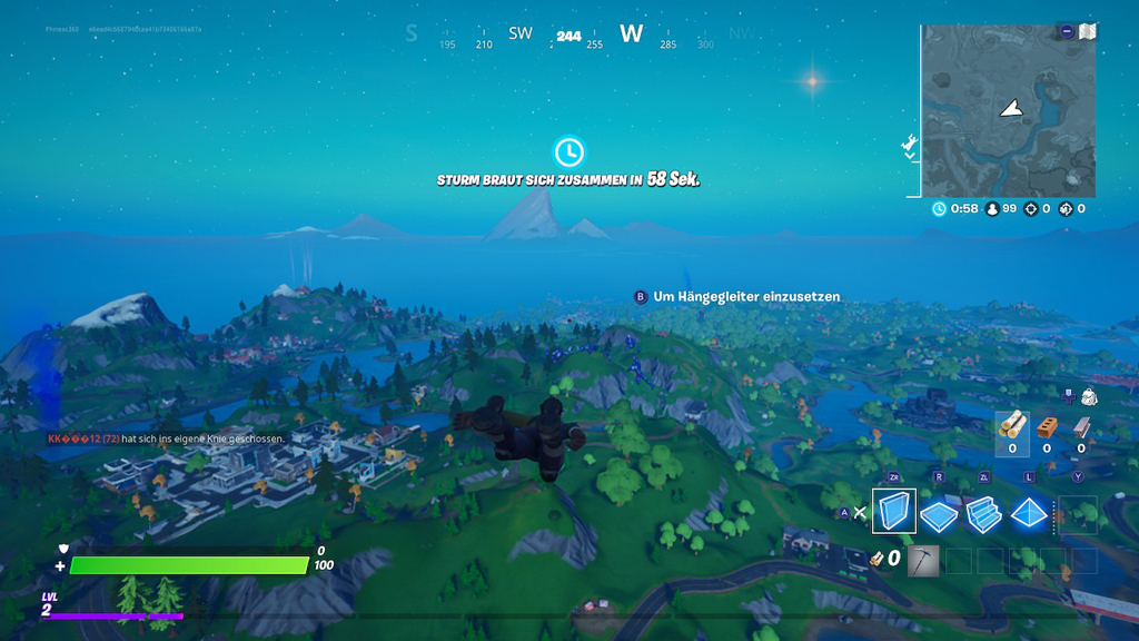 Landung auf der Fortnite-Insel