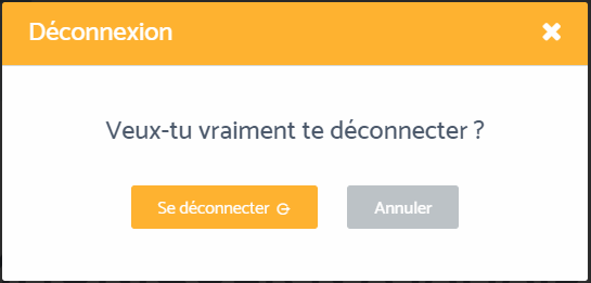Capture d'écran de la déconnexion