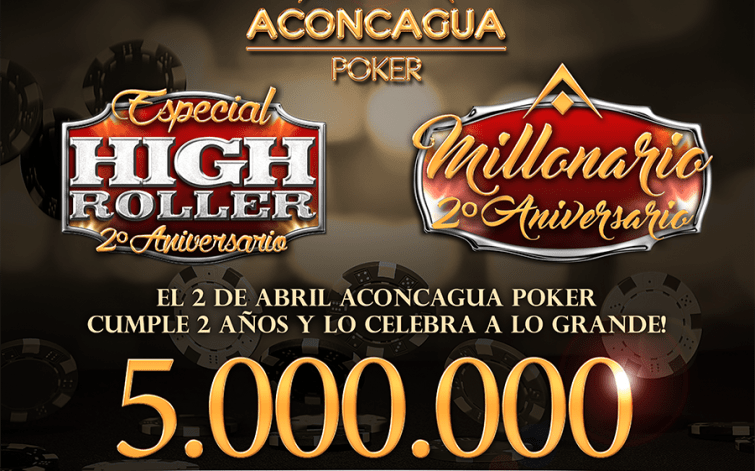¡Comienza el torneo Millonario 2° Aniversario de Aconcagua Poker!